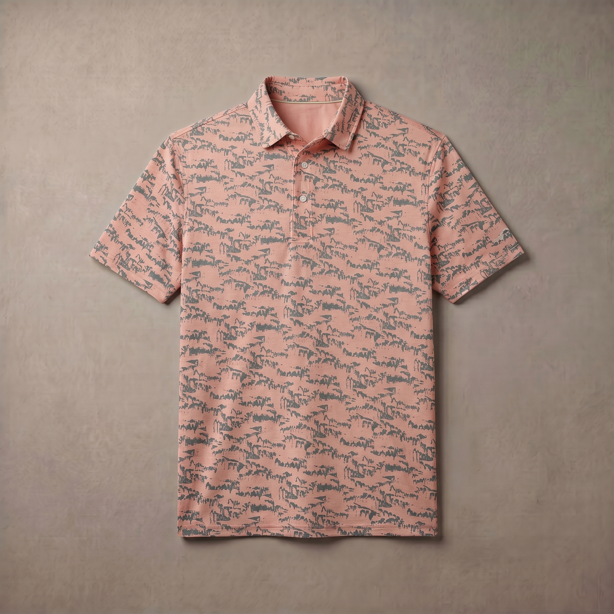 Poloshirt voor heren met melangeprint | Vochtafvoerend | UPF 50 | 4-way stretch