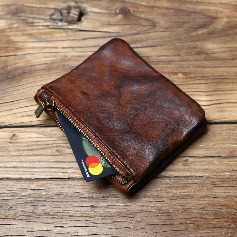 Portemonnee van volnerfleer met patina