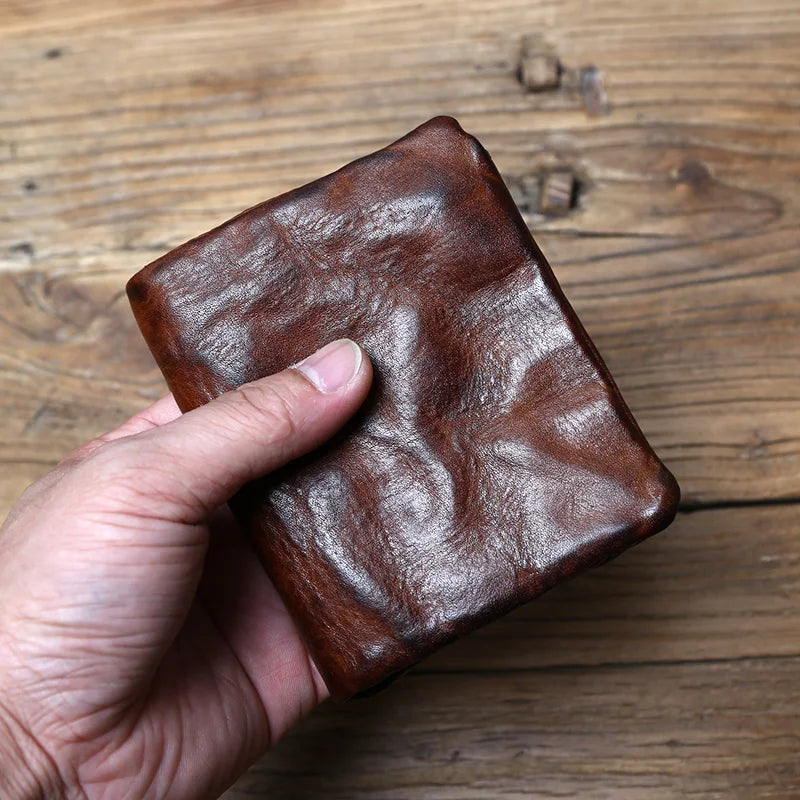 Portemonnee van volnerfleer met patina