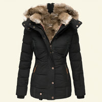 Puffer winterjas met capuchon voor dames