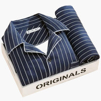 Pyjamaset voor heren met overhemd en lange broek