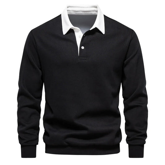 Rugbyshirt met lange mouwen voor heren