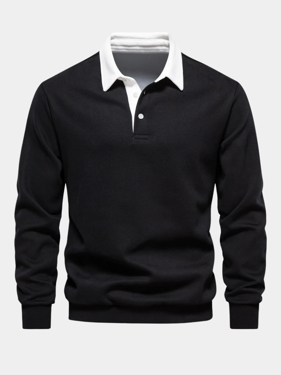 Rugbyshirt met lange mouwen voor heren