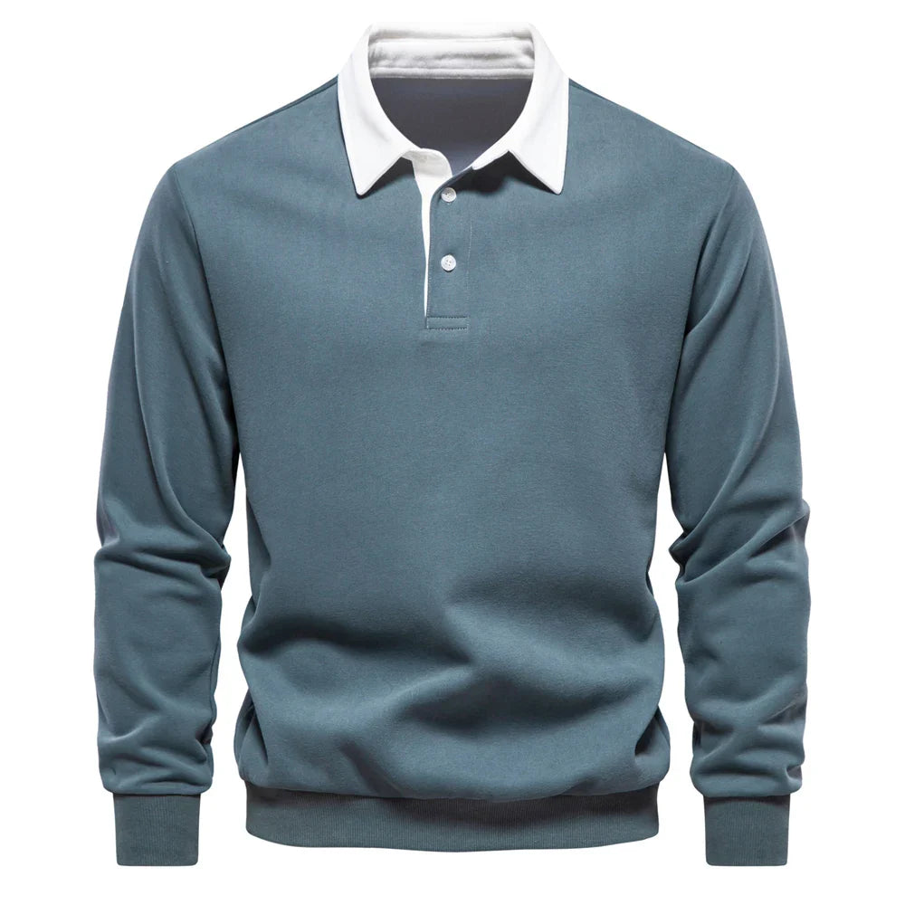 Rugbyshirt met lange mouwen voor heren