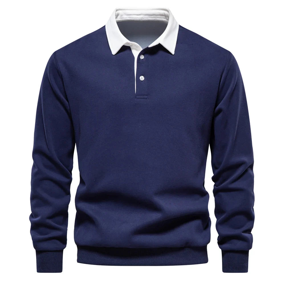 Rugbyshirt met lange mouwen voor heren