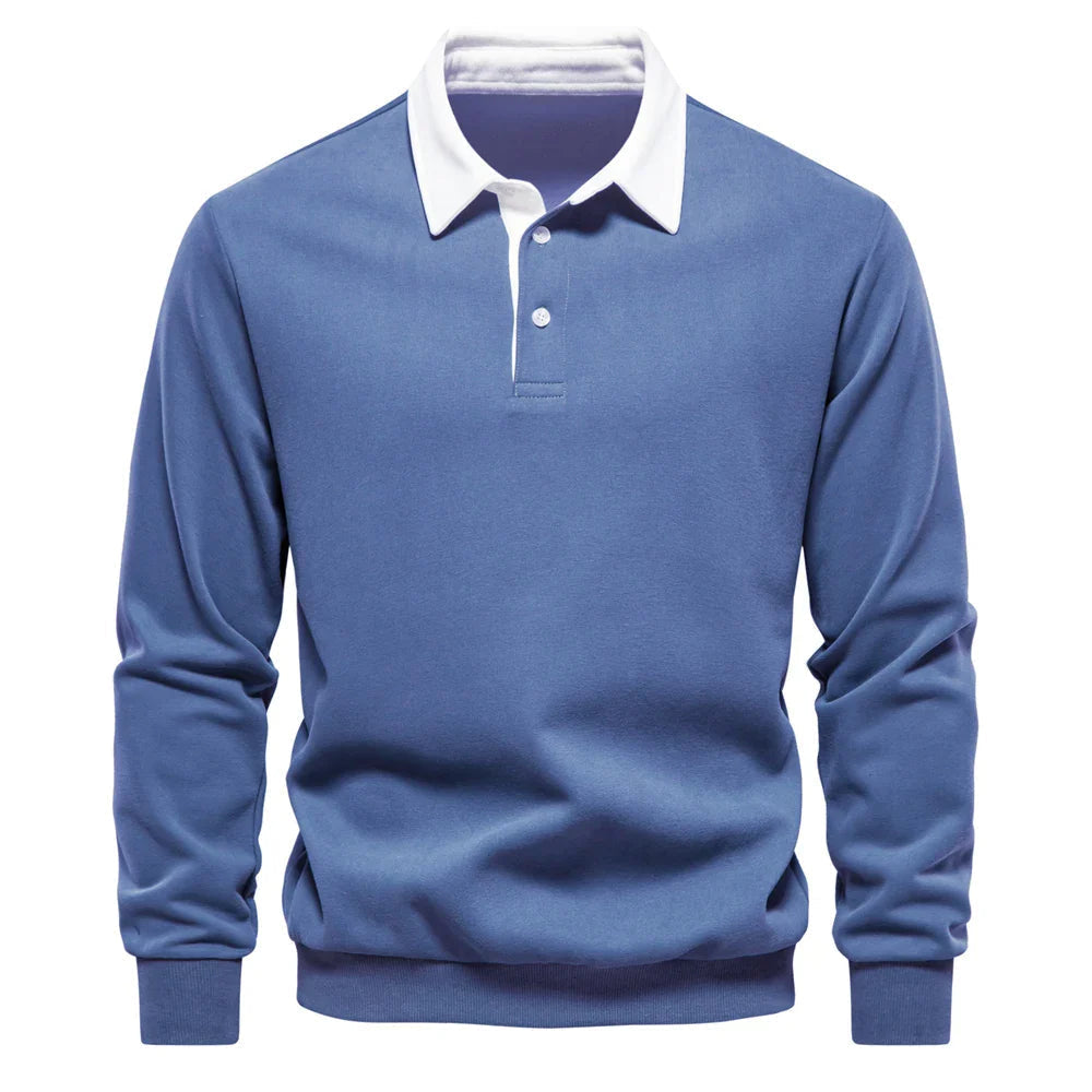 Rugbyshirt met lange mouwen voor heren