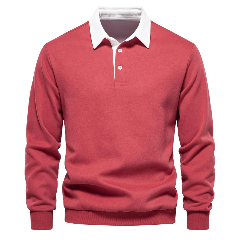 Rugbyshirt met lange mouwen voor heren