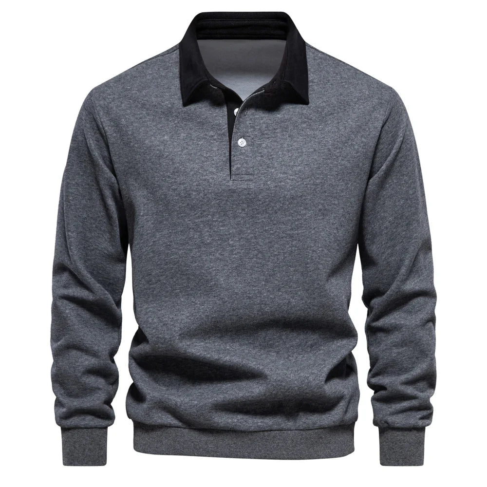 Rugbyshirt met lange mouwen voor heren