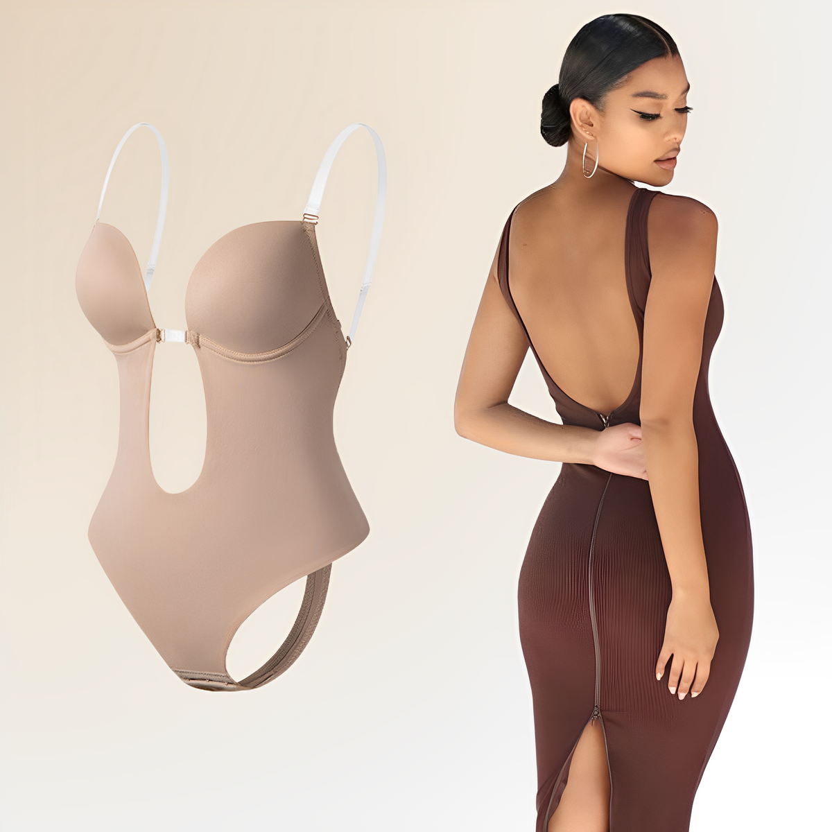 Rugloze bodysuit-bh voor onzichtbare ondersteuning