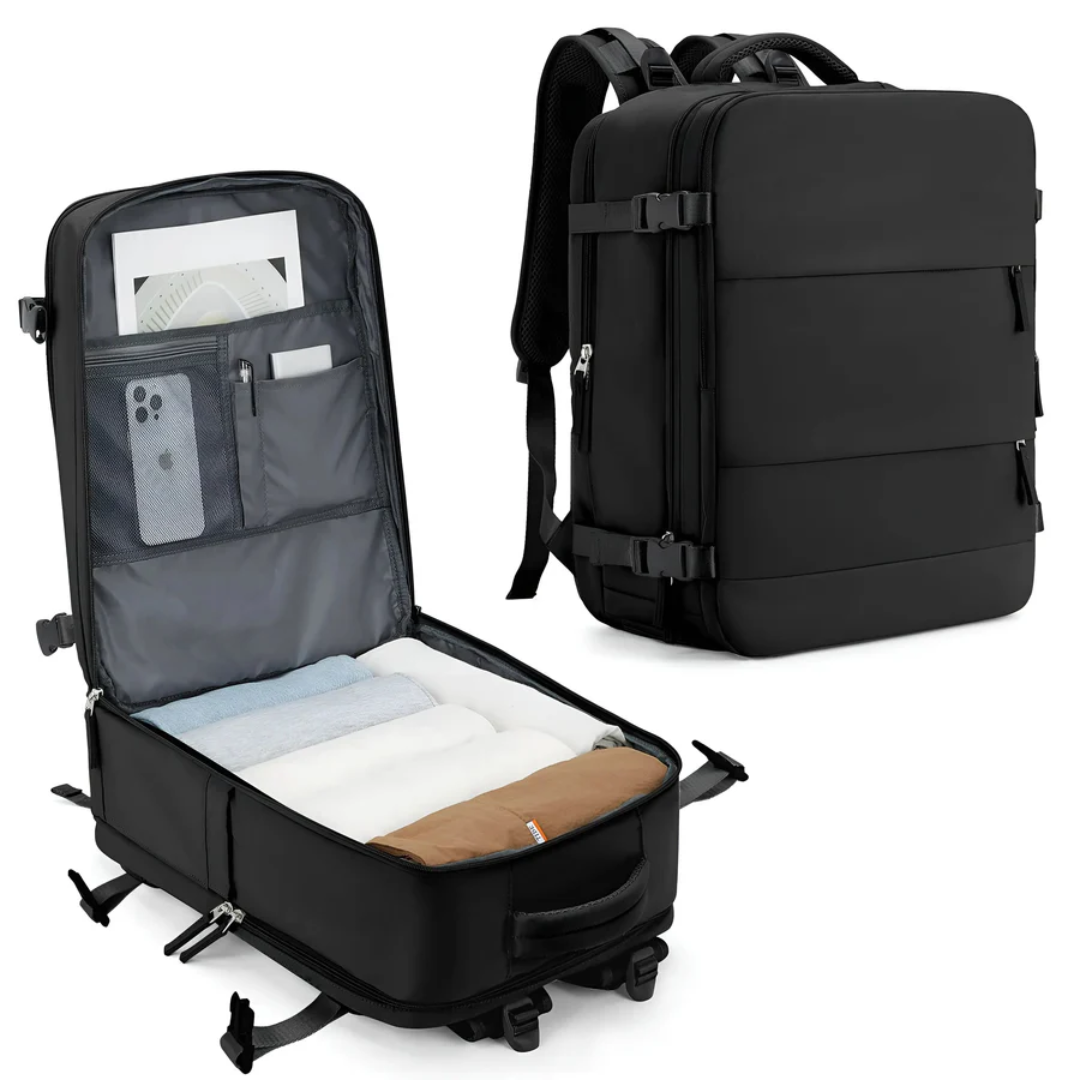 Ruime unisex reisrugzak als handbagage voor zorgeloos reizen