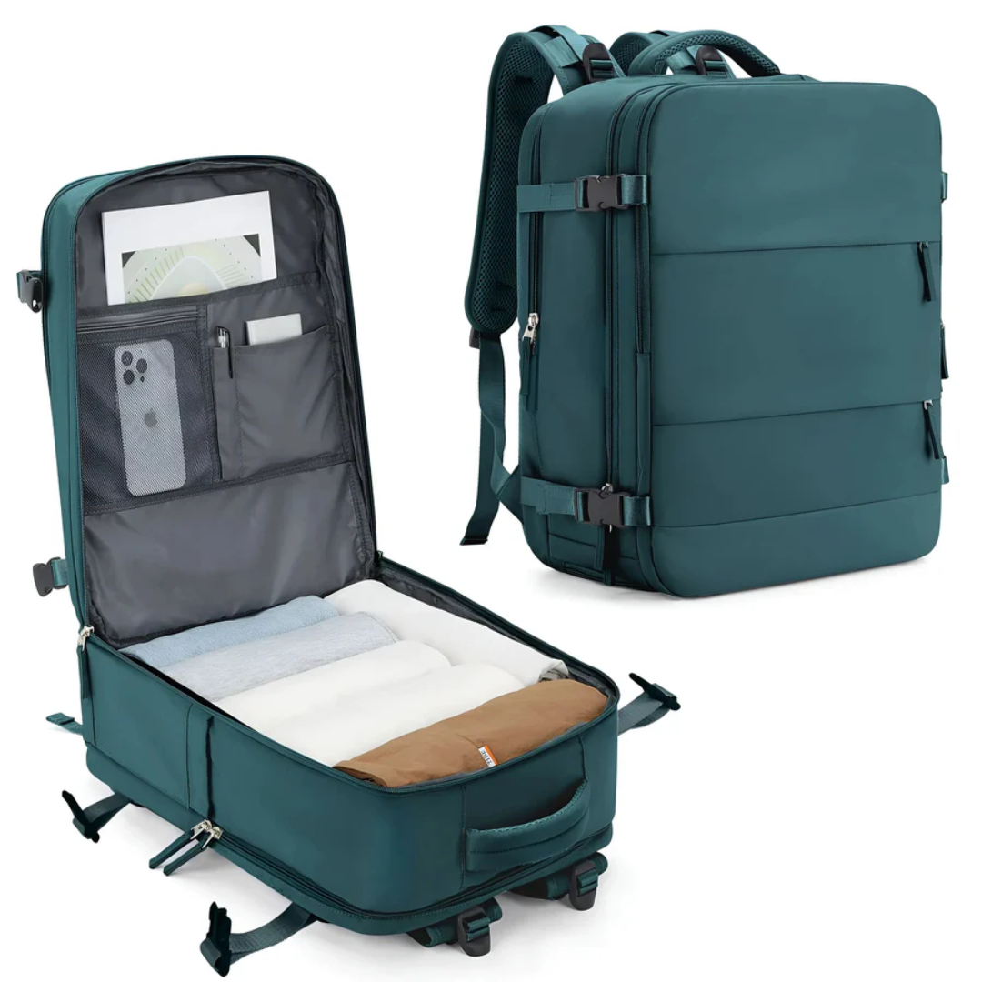 Ruime unisex reisrugzak als handbagage voor zorgeloos reizen