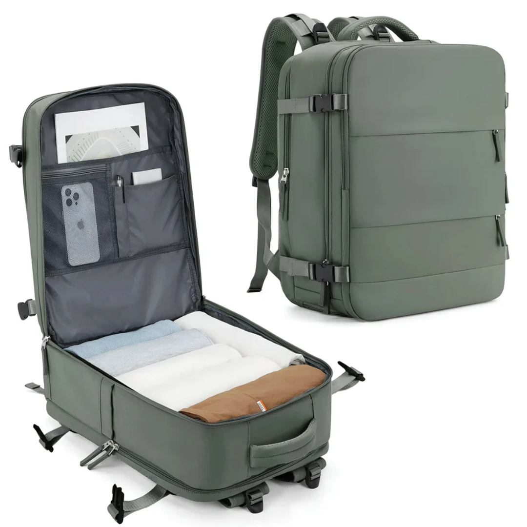 Ruime unisex reisrugzak als handbagage voor zorgeloos reizen