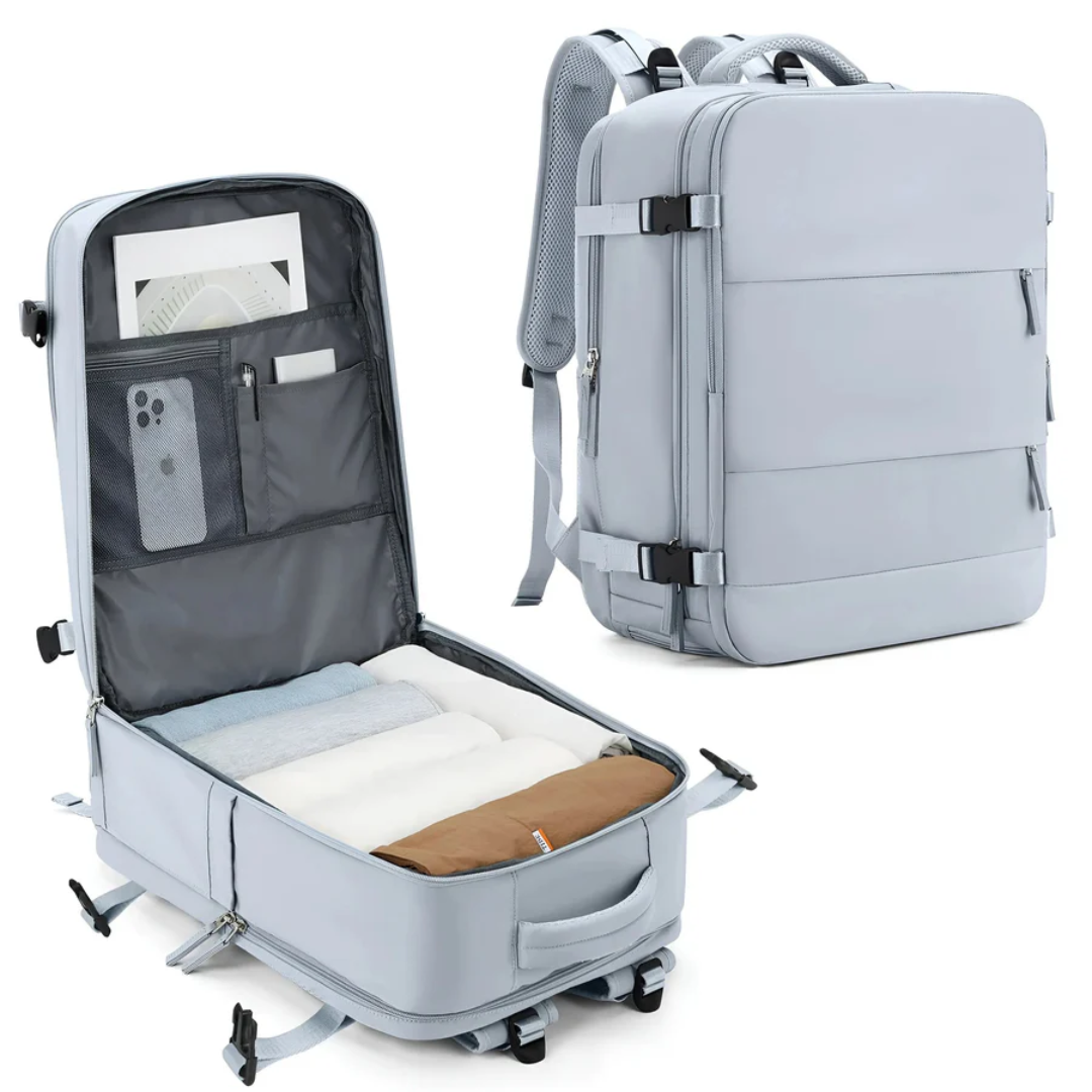 Ruime unisex reisrugzak als handbagage voor zorgeloos reizen