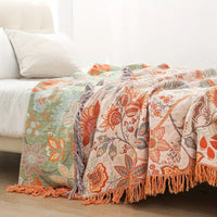 Rustiek boho plaid met bloemenprint