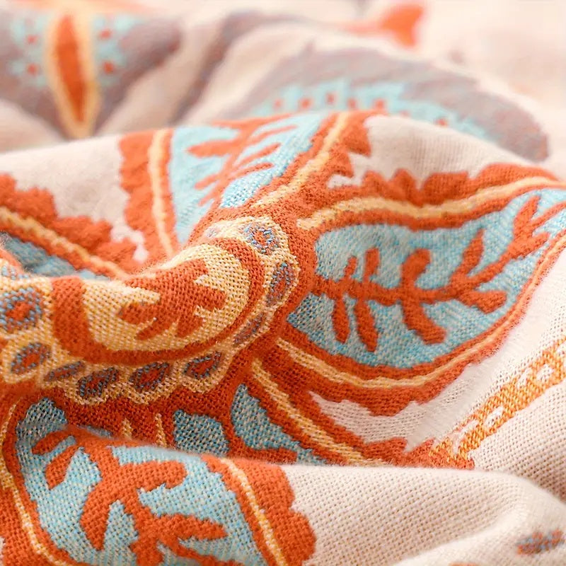 Rustiek boho plaid met bloemenprint