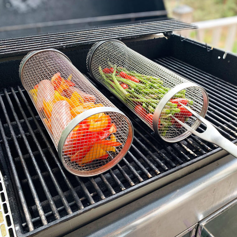 RVS Grillmand - 360° Draaibaar voor Gelijkmatige Garing
