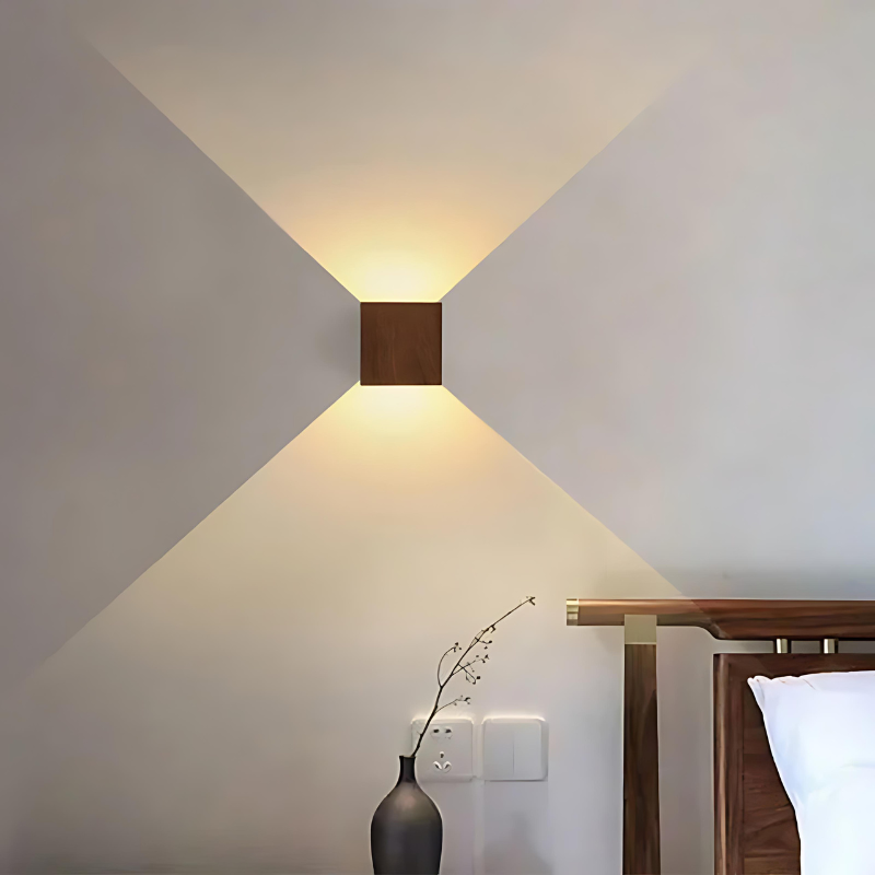 Scandinavische led-wandlamp van natuurlijk hout – minimalistische wandlamp voor slaapkamer en woonkamer