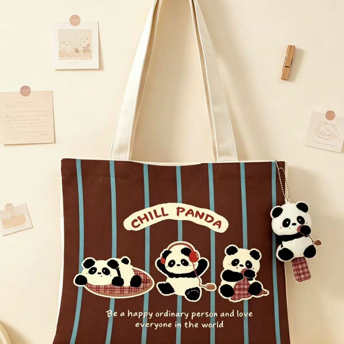 Schattige cartoon panda totebag