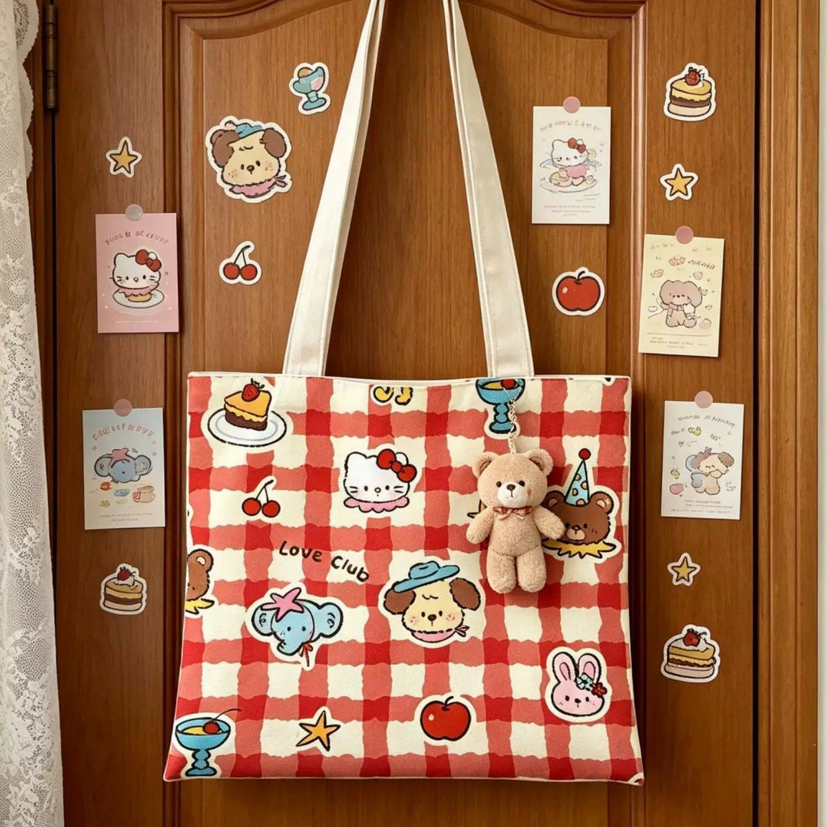 Schattige cartoon panda totebag