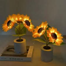 Schitterende zonnebloem led-tafellamp