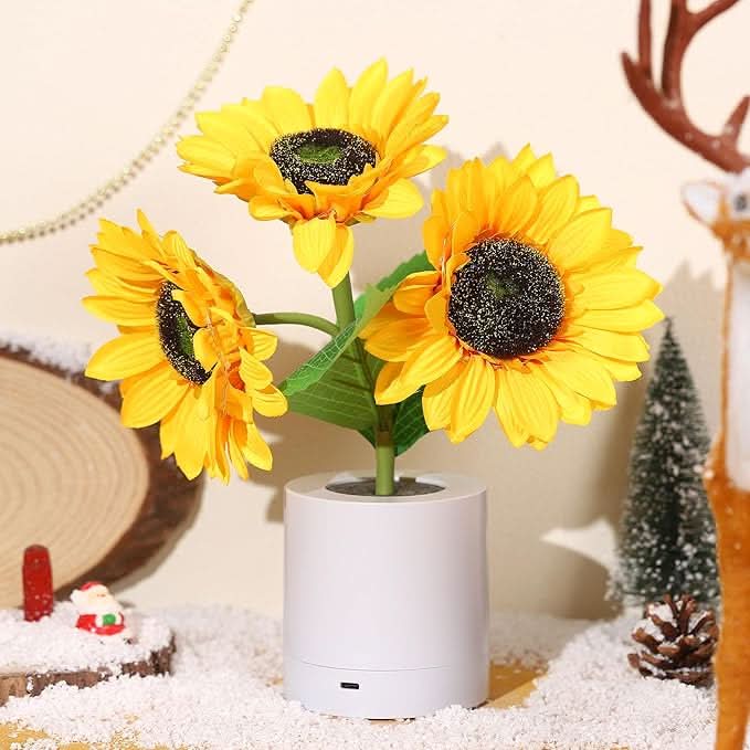 Schitterende zonnebloem led-tafellamp