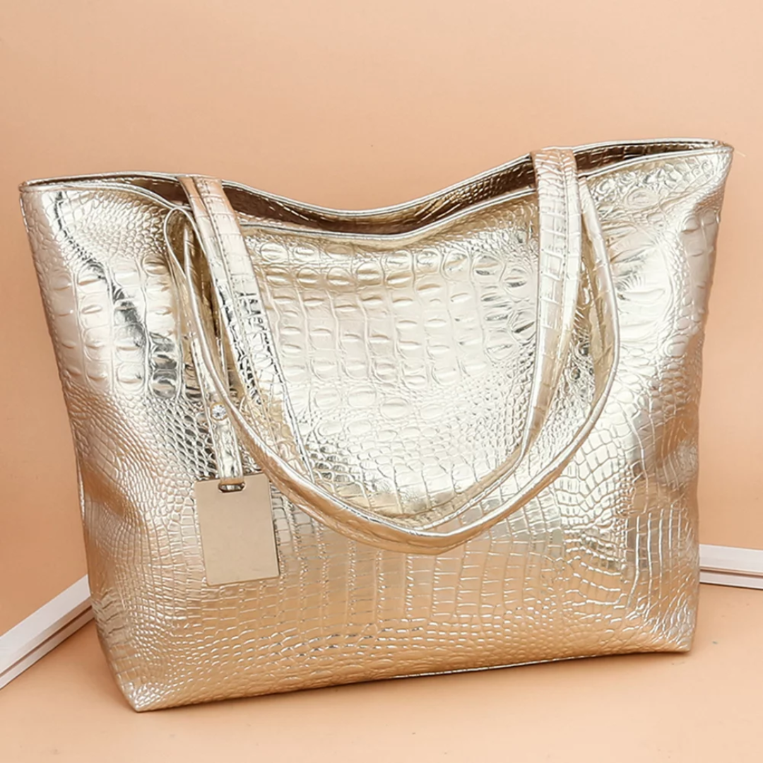 Schoudertas – Elegante tas met krokodillenprint en grote capaciteit