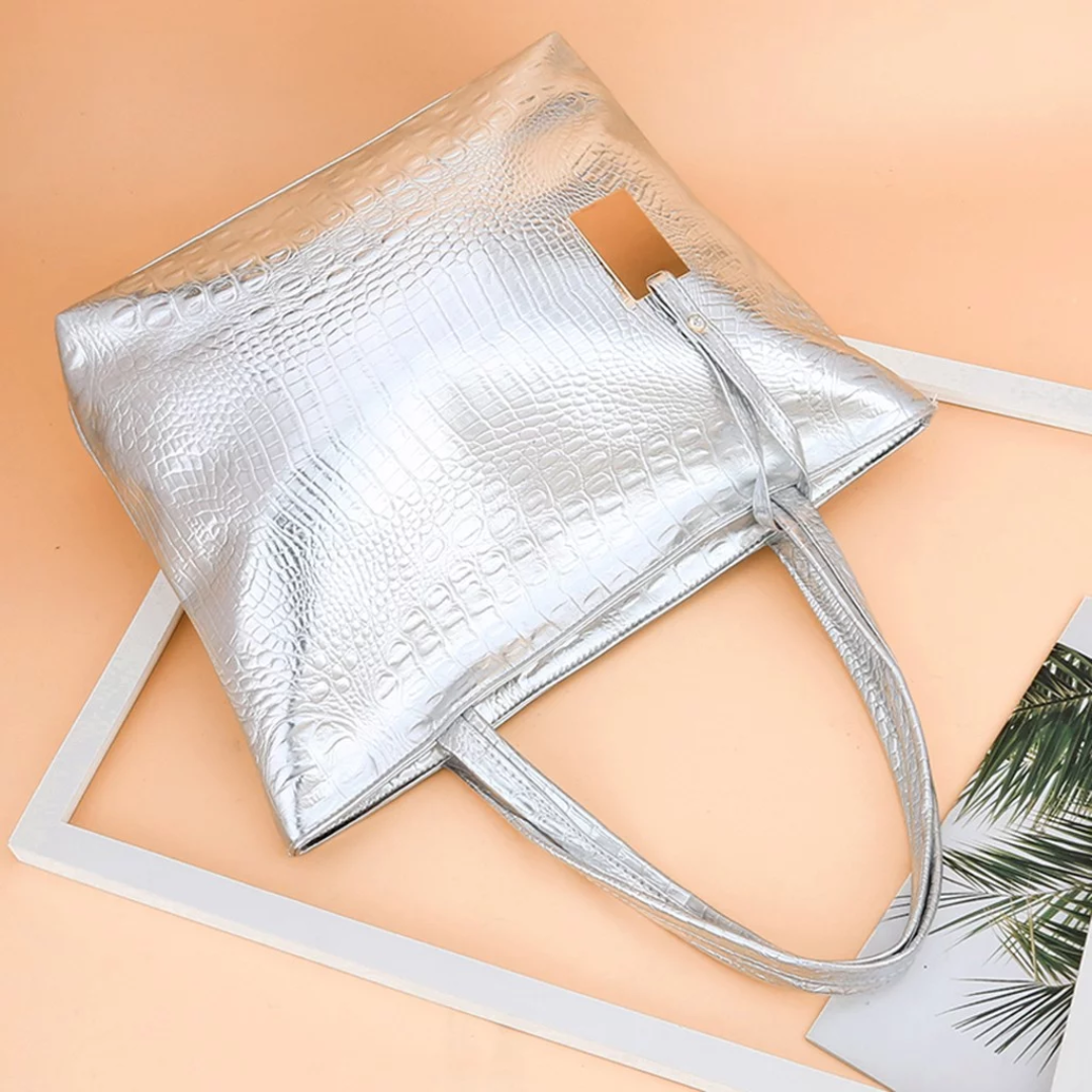 Schoudertas – Elegante tas met krokodillenprint en grote capaciteit