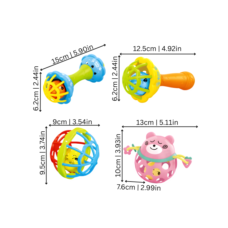 Sensorisch rammelaar- en bijtspeelgoed voor baby's