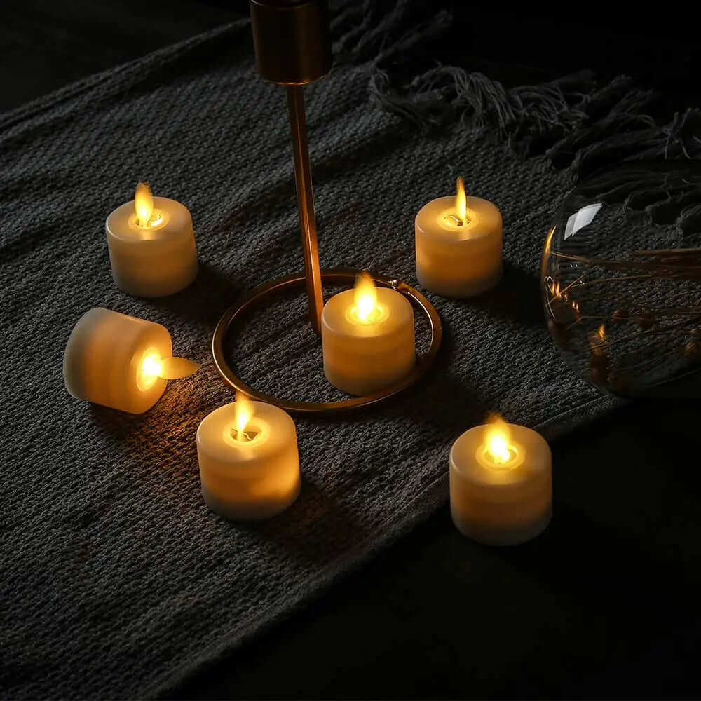 Set led-kandelaars met bewegende vlam