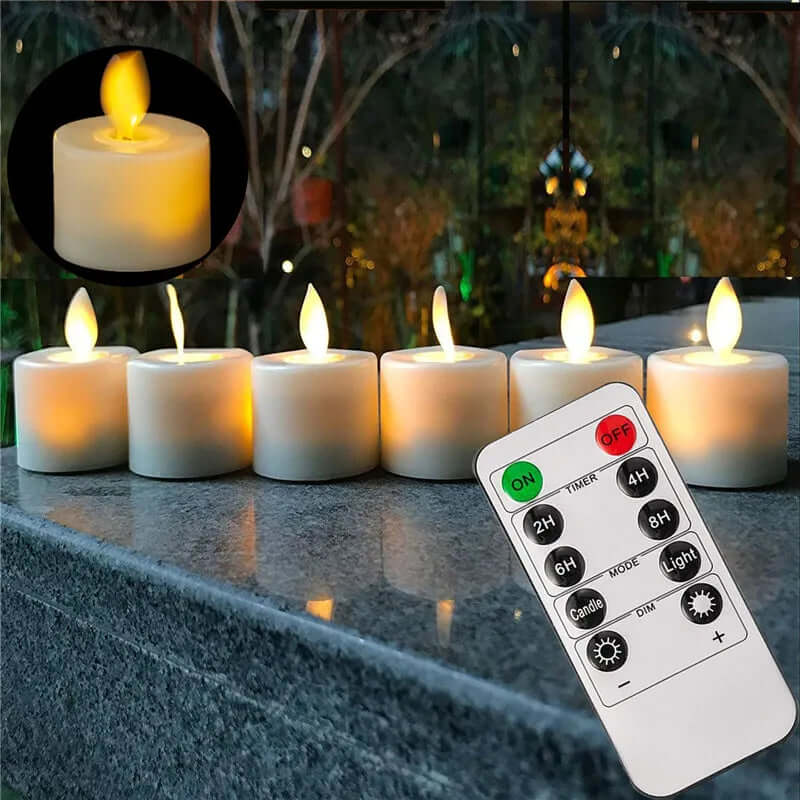 Set led-kandelaars met bewegende vlam