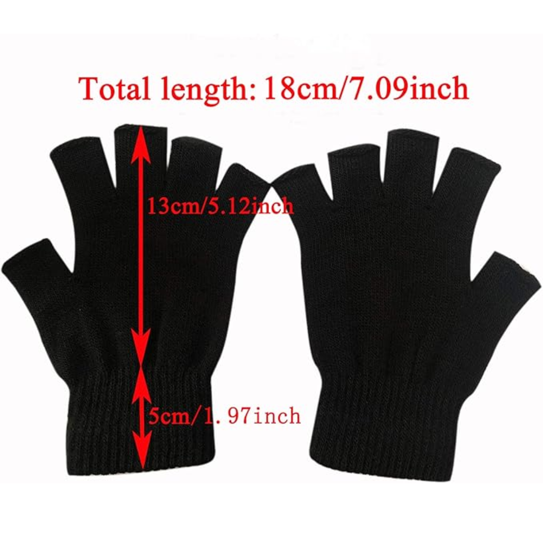 Set van 2 stuks gebreide winterhandschoenen zonder vingers