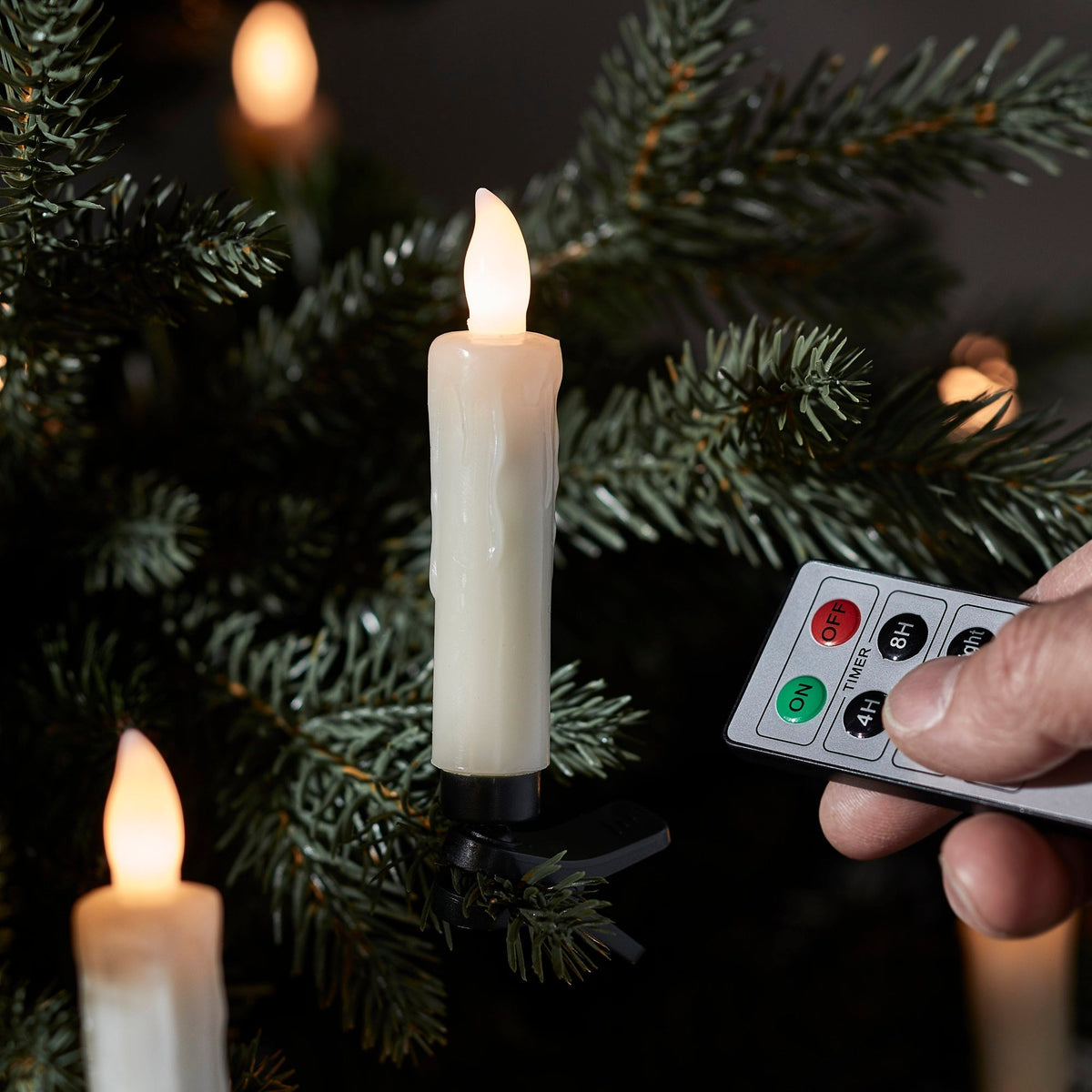 Set van 20 draadloze led-kerstboomkaarsen