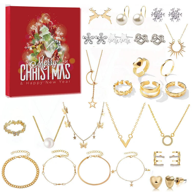 Sieraden adventskalender in goud en zilver