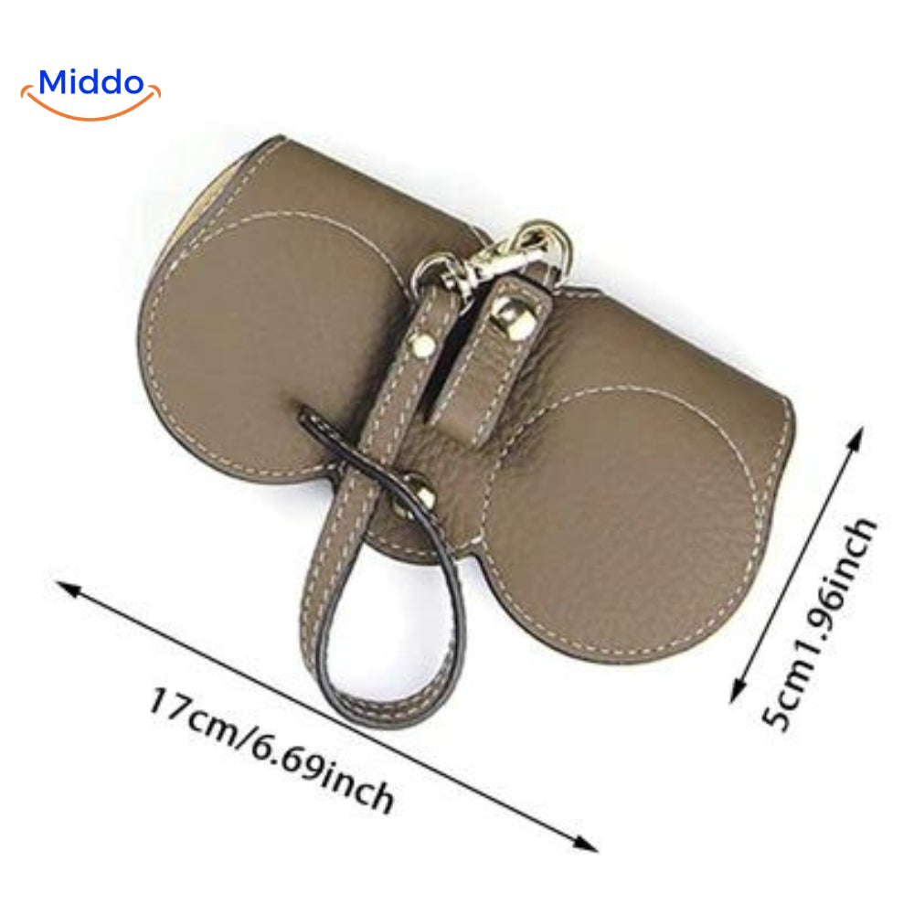 Slanke leren brillenkoker | Stijlvolle bescherming voor leesbrillen en zonnebrillen