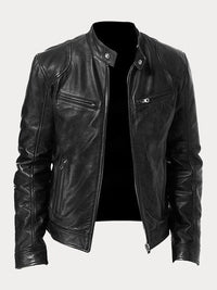 Slim fit bikerjack voor heren