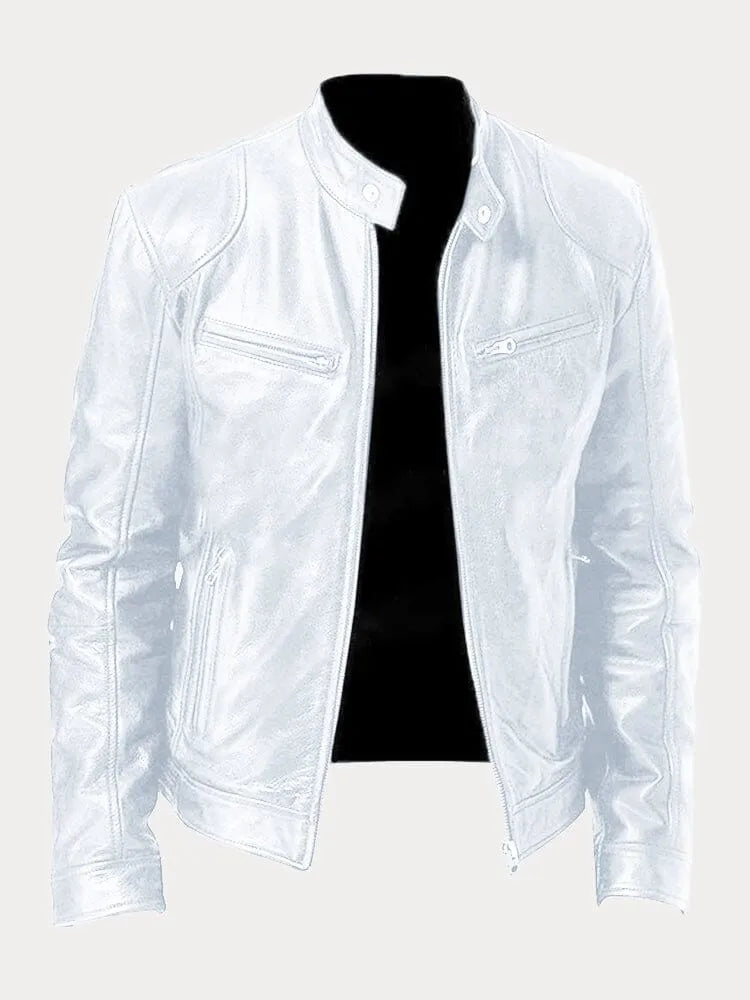 Slim fit bikerjack voor heren