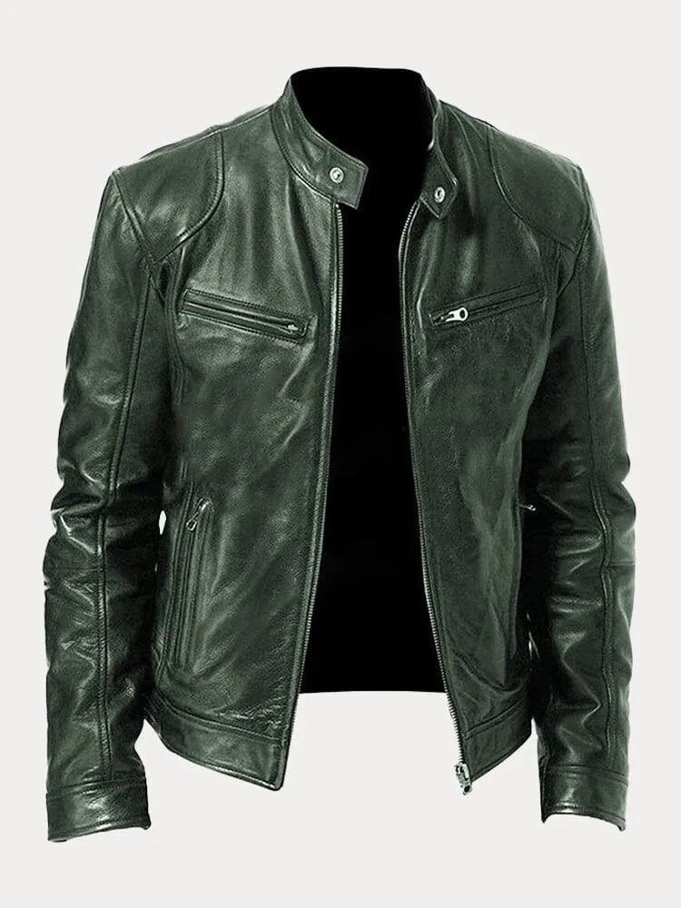 Slim fit bikerjack voor heren