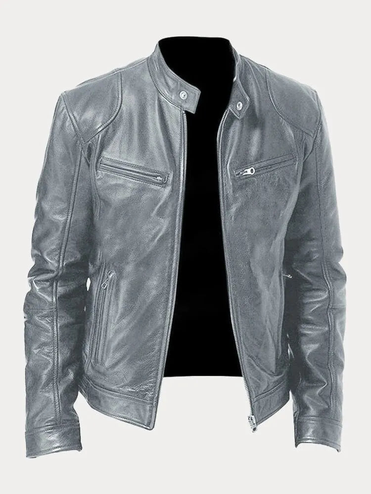 Slim fit bikerjack voor heren