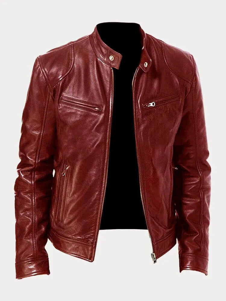 Slim fit bikerjack voor heren