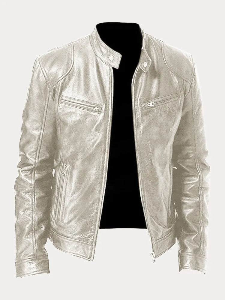 Slim fit bikerjack voor heren