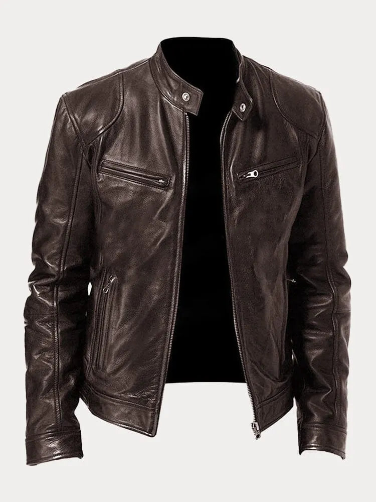 Slim fit bikerjack voor heren