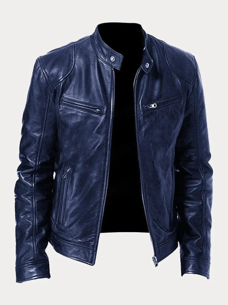 Slim fit bikerjack voor heren