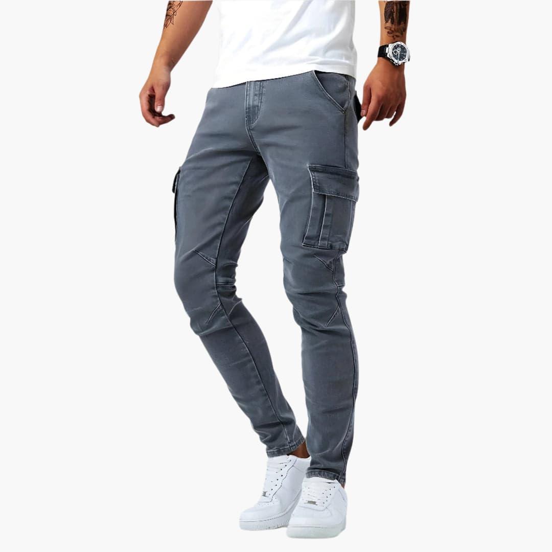 Slim fit cargobroek voor heren