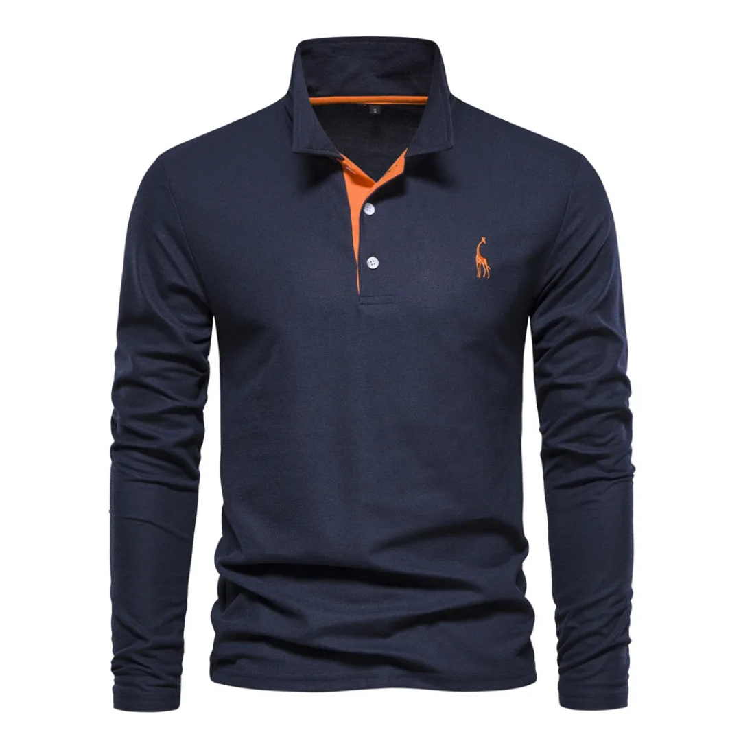 Slim fit herenpoloshirt met lange mouwen