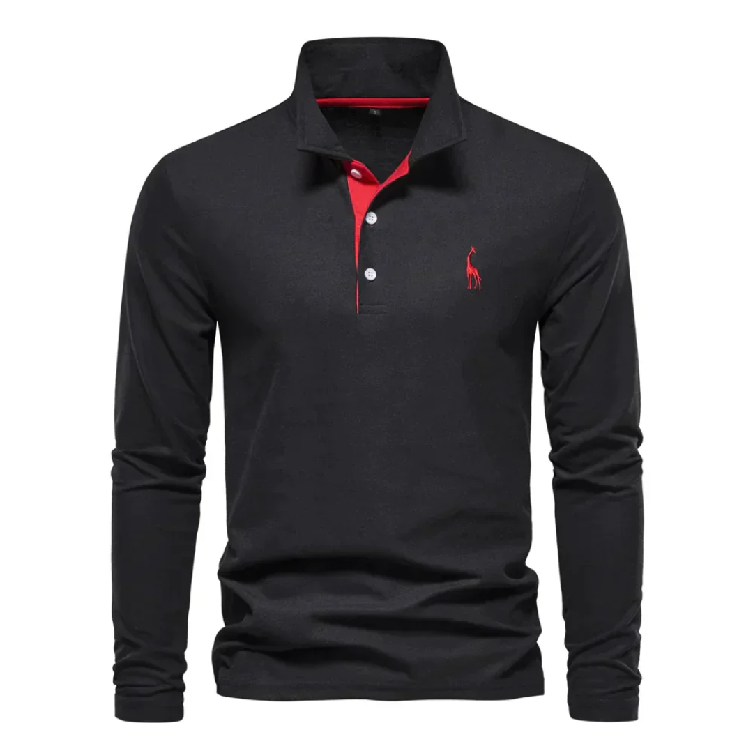 Slim fit herenpoloshirt met lange mouwen