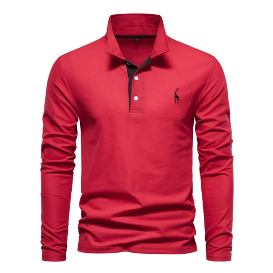 Slim fit herenpoloshirt met lange mouwen