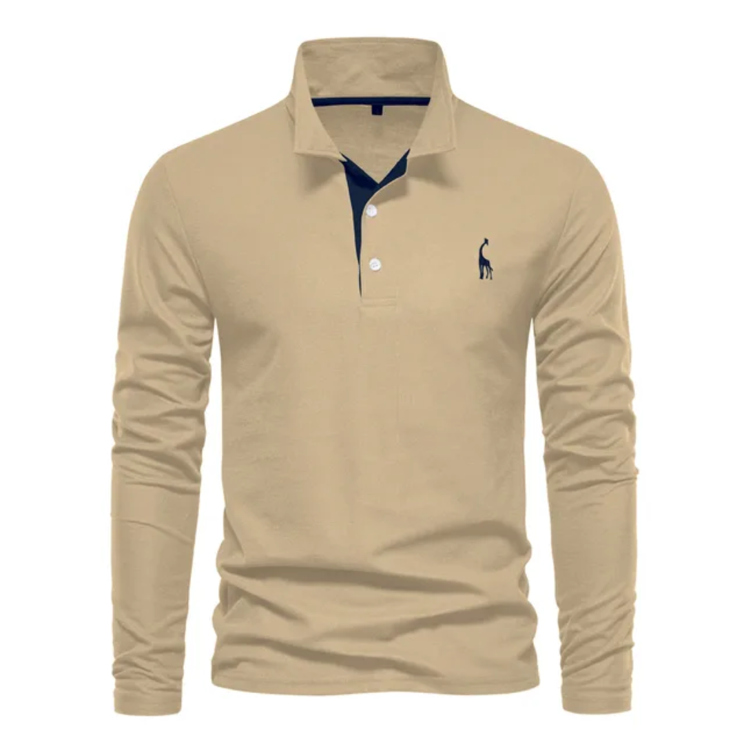 Slim fit herenpoloshirt met lange mouwen