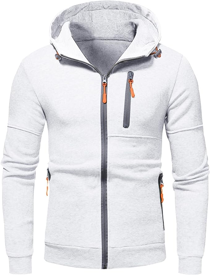 Slim fit vest met capuchon en volledige ritssluiting voor heren