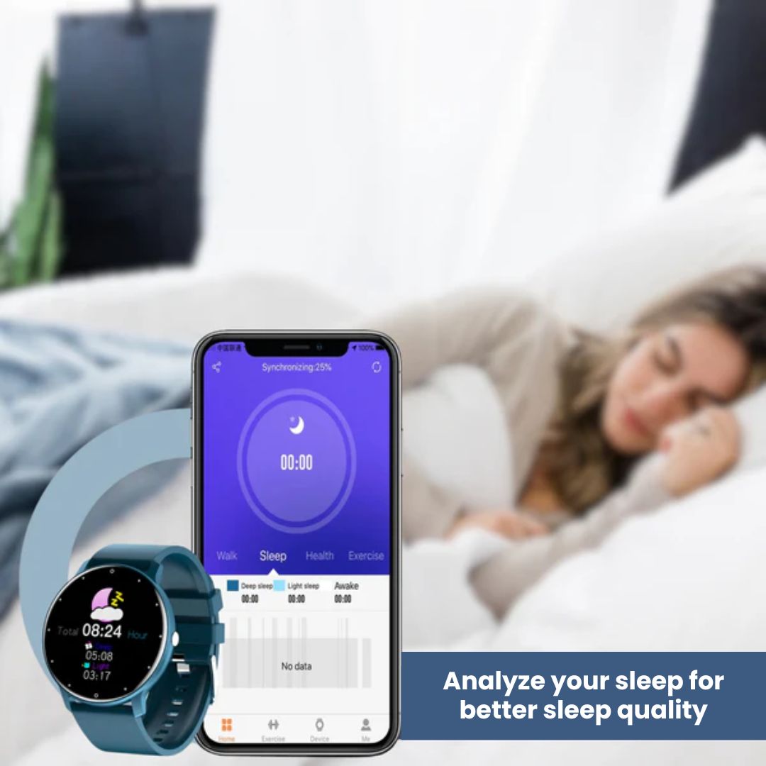 Slim gezondheidshorloge – meting van bloeddruk, hartslag en SpO₂, slaapmonitor, fitnesshorloge