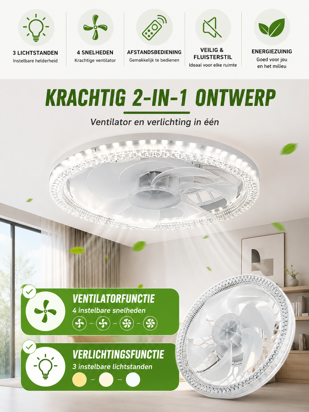 Slimme Dimbare RGB Plafondlamp met WiFi voor de Woonkamer